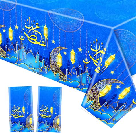 HOWAF 2 Nappe De Eid Mubarak Nappe De Ramadan Jetable Nappe