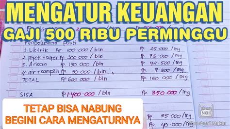 Mengatur Gaji Ribu Perminggu Youtube