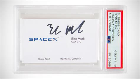 SpaceX Business Card Signed by Elon Musk Sells for More than a New ...