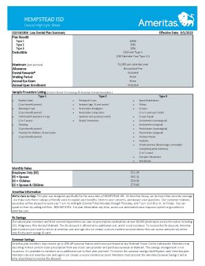 Fillable Online Low Dental Plan Summary Fax Email Print