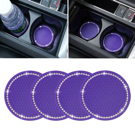 4 Pack Bling Car Coasters 2 75 Inch Bling Crystal Rhinestone Diamond