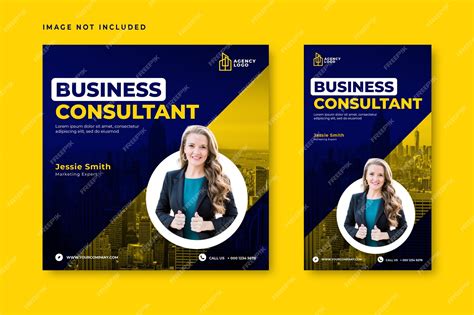 Premium Vector Business Consultant Social Media Post Template Collection