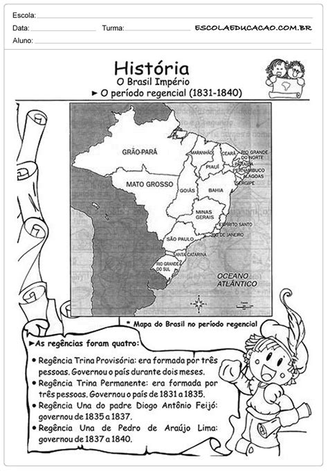 Atividades De Historia Ano Periodo Regencial Escola Educa O Ursula