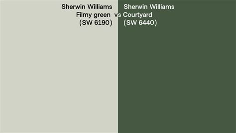 Sherwin Williams Filmy Green Vs Courtyard Side By Side Comparison