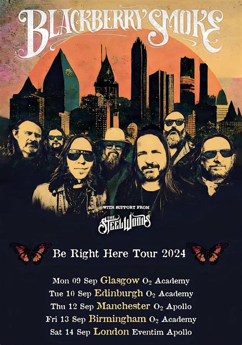 BLACKBERRY SMOKE Be Right Here 2024 UK Tour Poster