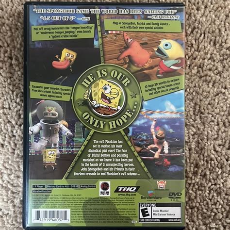 THQ Video Games Consoles Spongebob Squarepants Battle For Bikini Bottom On Playstation 2