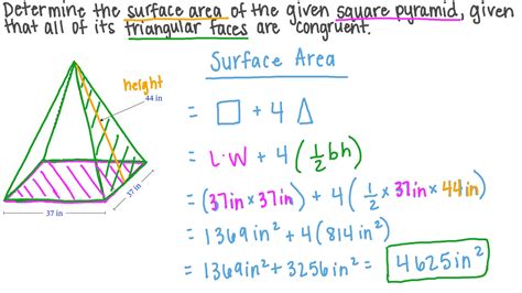 Question Video Finding The Total Surface Area Of Pyramids Nagwa