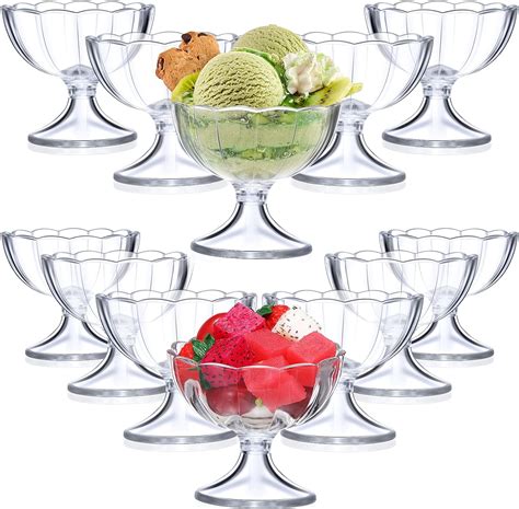 Pcs Acrylic Ice Cream Bowls 5 Oz Plastic Trifle Bowl Bulk Dessert Cups Milkshake Bowls Sundae