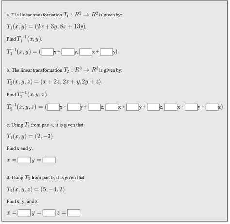 Solved A The Linear Transformation T R R Is Given By Chegg