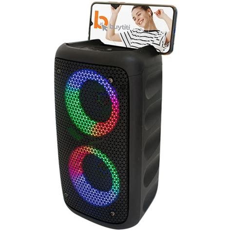 CAJA ACTIVA PARLANTE BLUETOOTH TWS 2X3 LUCES LED RGB USB AUX MICRO SD