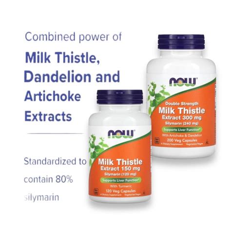 Now Supplements Silymarin Milk Thistle Extract Mg Double Strength