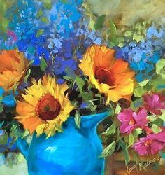 Painting St. Louis Sunflowers - Nancy Medina Art Classes and Workshops, painting by artist Nancy ...