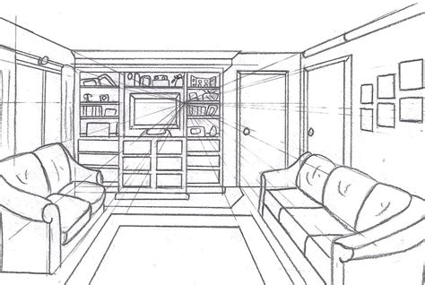 One Point Perspective Drawing Sofa Sofa Design Ideas