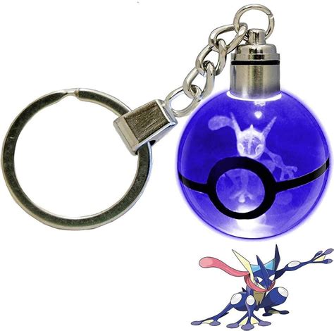 Buy Pokemon Crystal LED Laser Engraved Keychain Pokeball Keychain