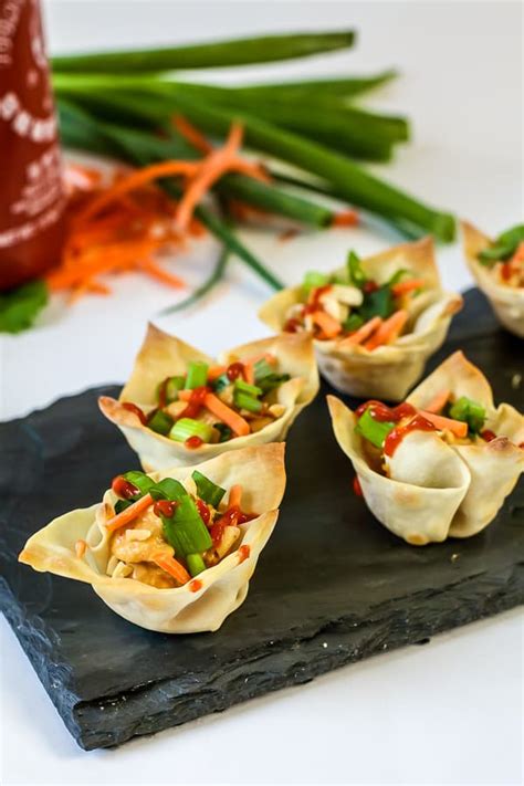 Vegetarian Wonton Cups With Hummus Appetizer Recipe