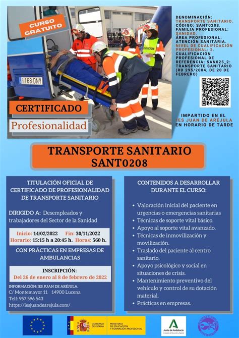 Certificado De Profesionalidad De Transporte Sanitario Ies Juan De