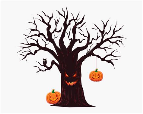 Creepy Halloween Tree Clip Art