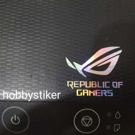 Stiker Rog Republic Of Gamer Ukuran Kecil Untuk Hp Laptop Pc Lazada