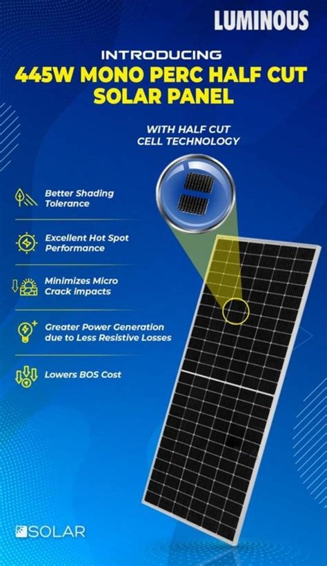 Luminous Mono Perc Half Cut Solar Panel 24v 445 At Best Price In Raisen