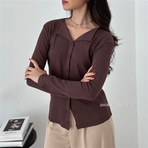 Jual ASOKA Levy Top 299 Knitwear Atasan Cardigan Wanita Longsleeve