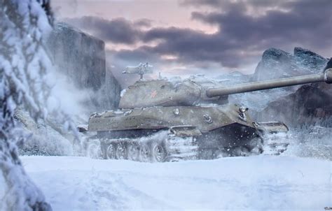 Wallpaper Winter Snow Mountains Weapons Game Game Tank Weapon