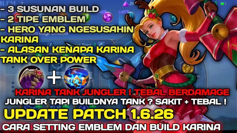 New Patch Cara Setting Emblem Dan Build Karina Paling Sakit