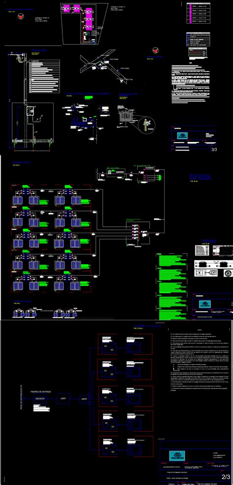 Projeto El Trico De Sistema Fotovoltaico Em Dwg Mb Biblioteca Cad