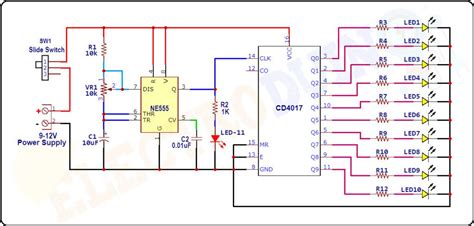 Led Chaser Circuit Diagram Running Light Electroduino