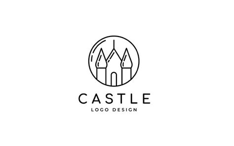 Simple Minimalist Castle Line Art Logo Design Inspiration