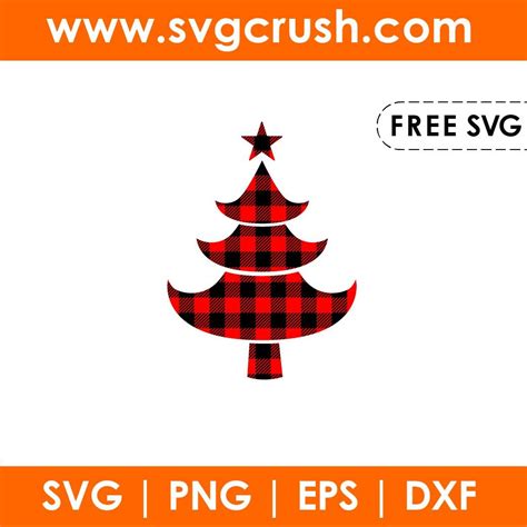 Free Buffalo Plaid Christmas Tree Svg