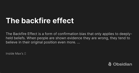 The backfire effect - Inside Max's 🧠 - Obsidian Publish