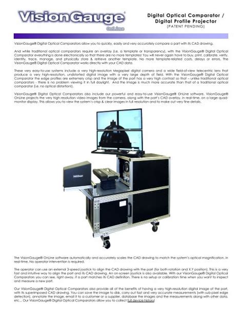 Digital Optical Comparator / Digital Profile Projector - Methods ...