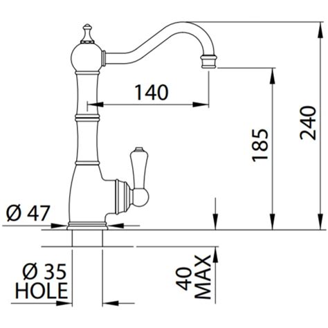 Perrin Rowe Aquitaine Mini Hot Water Tap Nickel