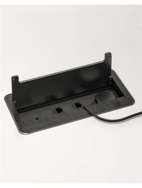 Flip Top Brushed Socket Box For Desk Workspace Ae