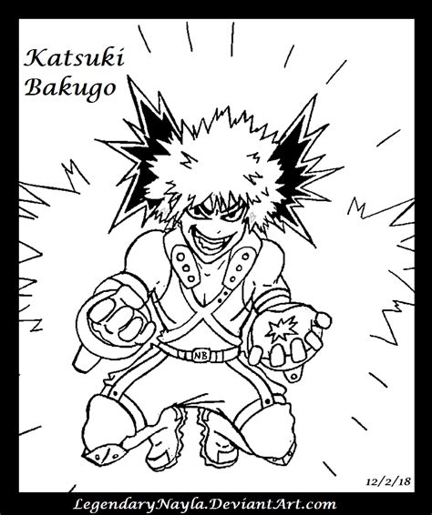 Katsuki Bakugo - Outline by LegendaryNayla on DeviantArt