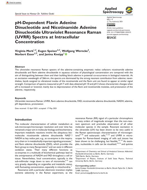 Pdf Express Ph Dependent Flavin Adenine Dinucleotide And