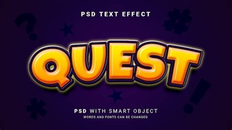 Premium Psd Quest Game Text Effect