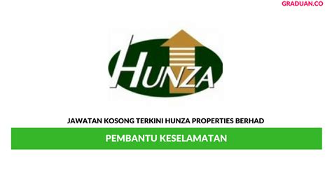 Permohonan Jawatan Kosong Hunza Properties Berhad Pembantu