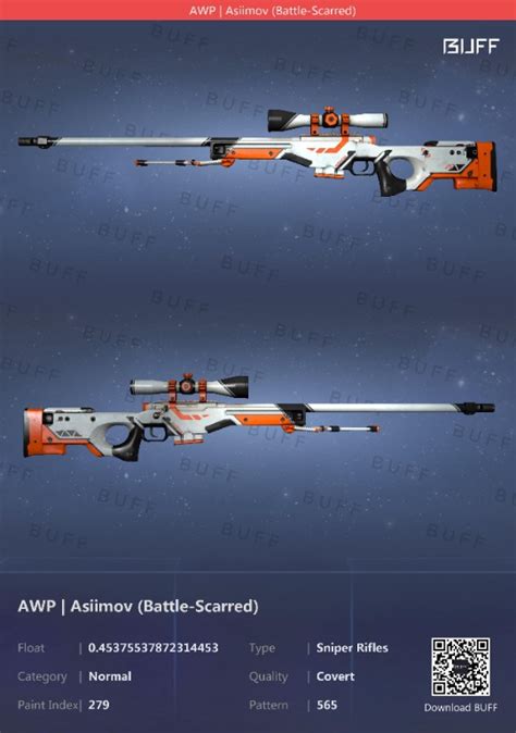 AWP Asiimov BS 0 4537 LOW FLOAT BATTLE SCARRED CSGO Video Gaming