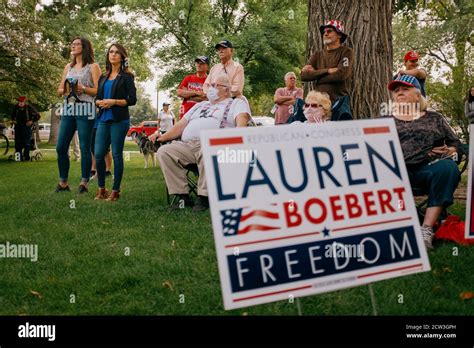 Lauren Boebert gives her stump speech at a political rally in Colorado ...