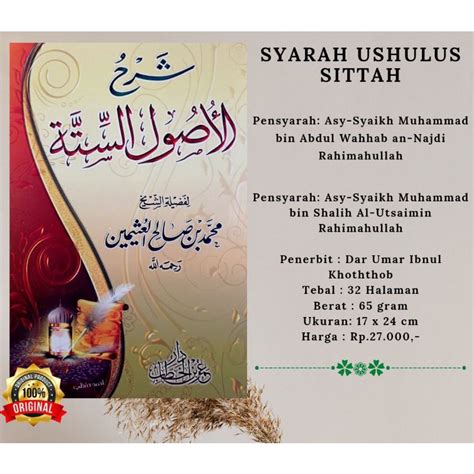 Jual Syarah Ushul Sittah Syaikh Utsaimin Ori Shopee Indonesia