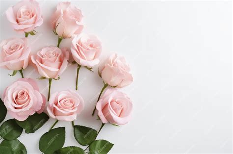 Premium AI Image | Pink roses on a white background