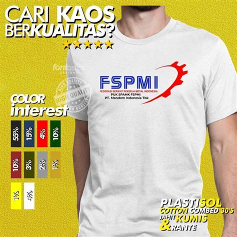 Promo KAOS FSPMI SERIKAT BURUH PEKERJA METAL CUSTOM PLASTISOL SATUAN