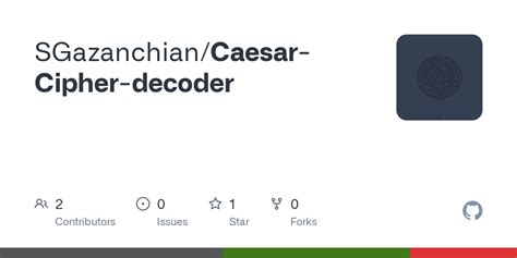 GitHub - SGazanchian/Caesar-Cipher-decoder