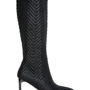 LONDON RAG Prinkles Quilted High Italian Block Heeled Calf Boots Etsy