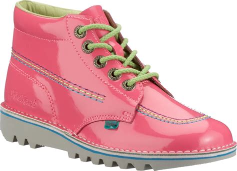 Kickers Womens Kick Hi Rave Pink Patentmulti Coloured Shoe 36 Uk 3