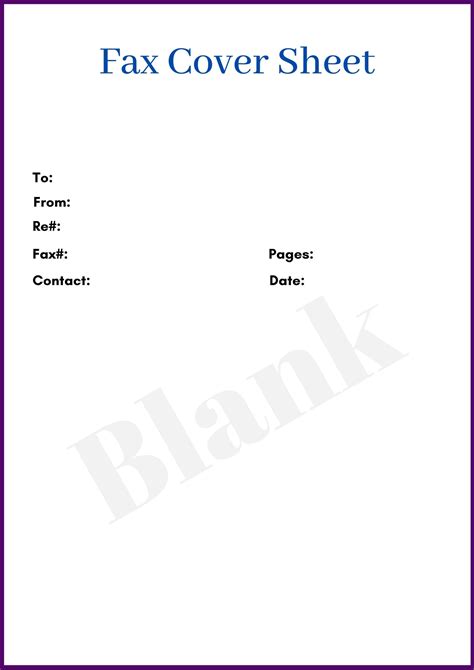 Printable Fax Cover Sheet Word Microsoft Template