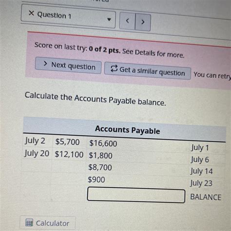 Calculate The Account Payable Balance