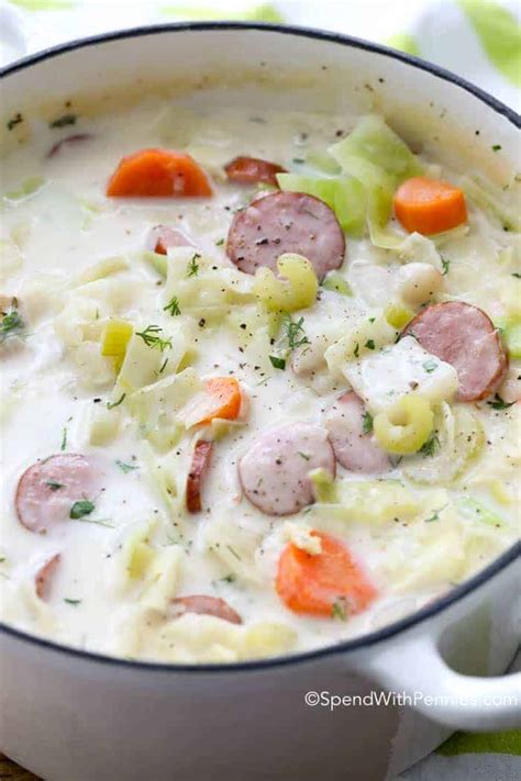 Creamy Sausage And Cabbage Soup Spend With Pennies