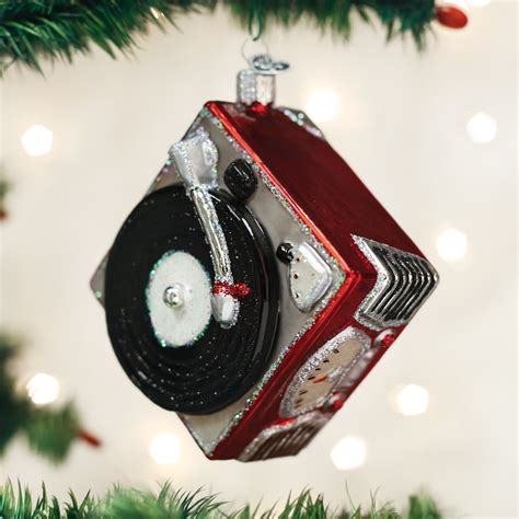 Record Player Ornament Retro Glass Christmas Tree Ornaments